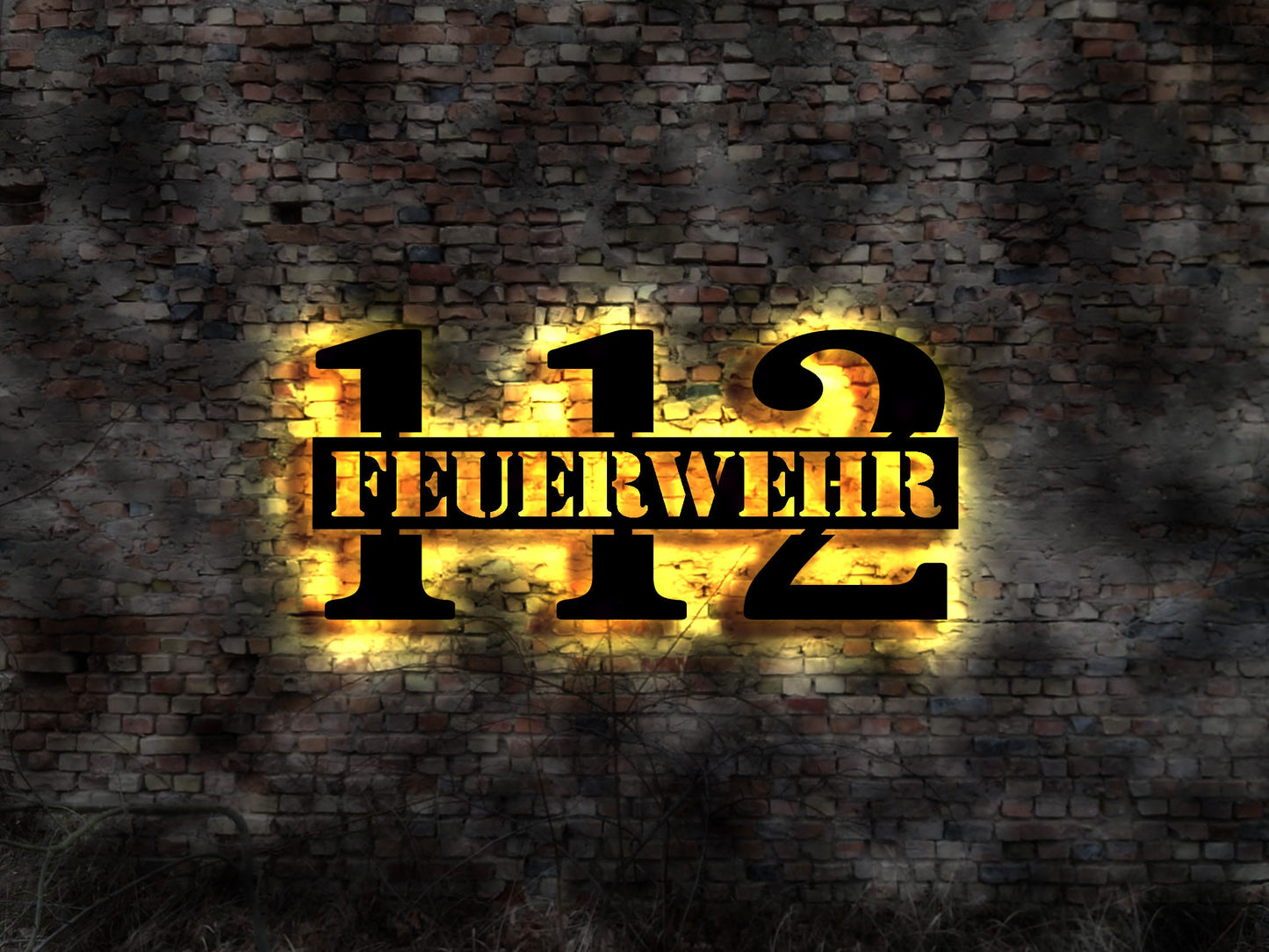 LED Skyline Freiwillige Feuerwehr no neon sign FFW 112 Neonreklame Schild Aufkleber Neonreklame Blechschild Retro Sign Deko no Neonreklame