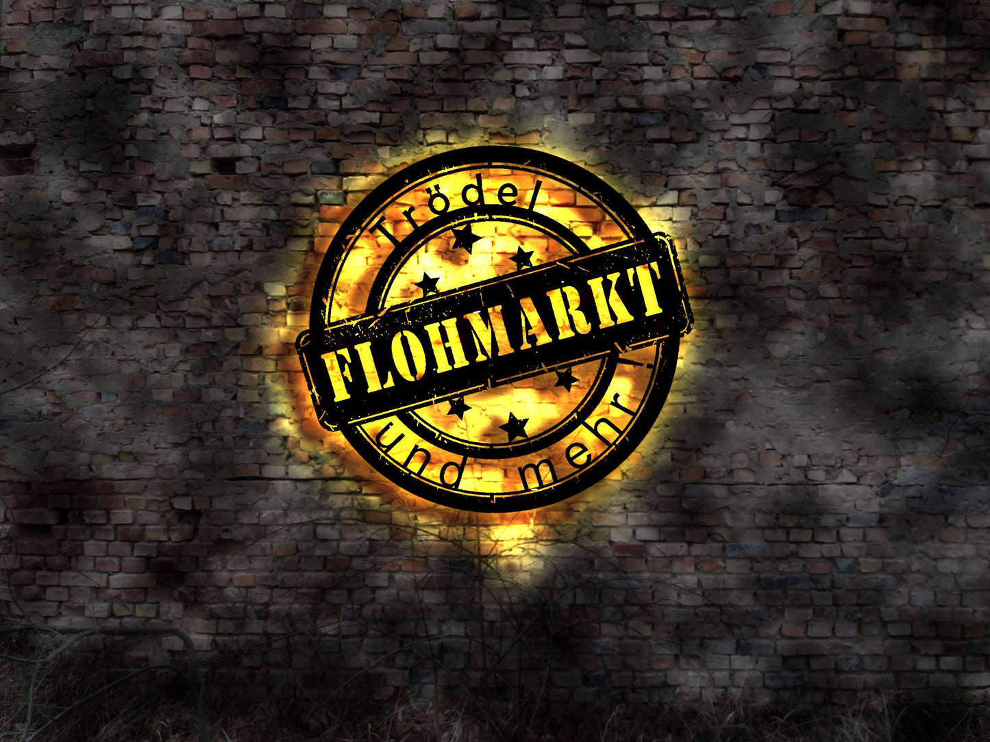 Vintage sign no neon Leuchtreklame Laden Geschäft store Flomarkt Trödel Trödelhalle Deko Schild Aufkleber Wandtattoo Wandsticker Flohmarkt