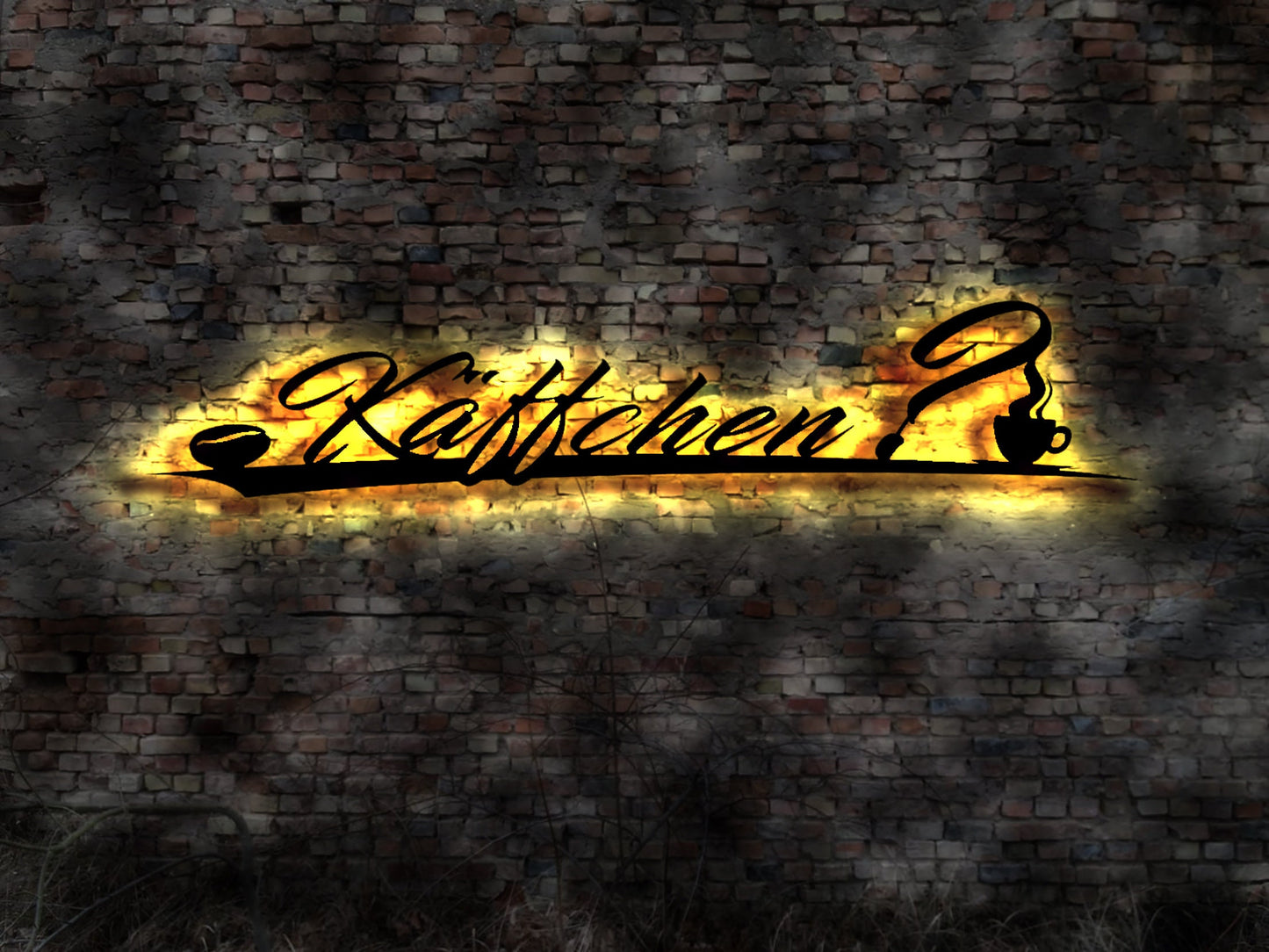 Käffchen LED Wandbild Deko Coffee Cafe Kaffee Küche Kühlschrank Milchbar Milch Kaffebar Konditormeister Konditorei Kuchenbar Cake Candy