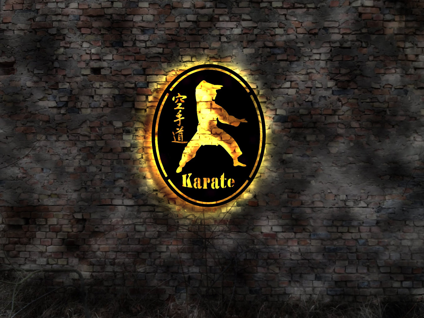 Karate Kung Fu Judo Logo Leuchtschild LED Wandbild Aufkleber Gürtel Anzug Leuchtschild Bardeko BarSchild Werbung Neon sign Deko Unterricht
