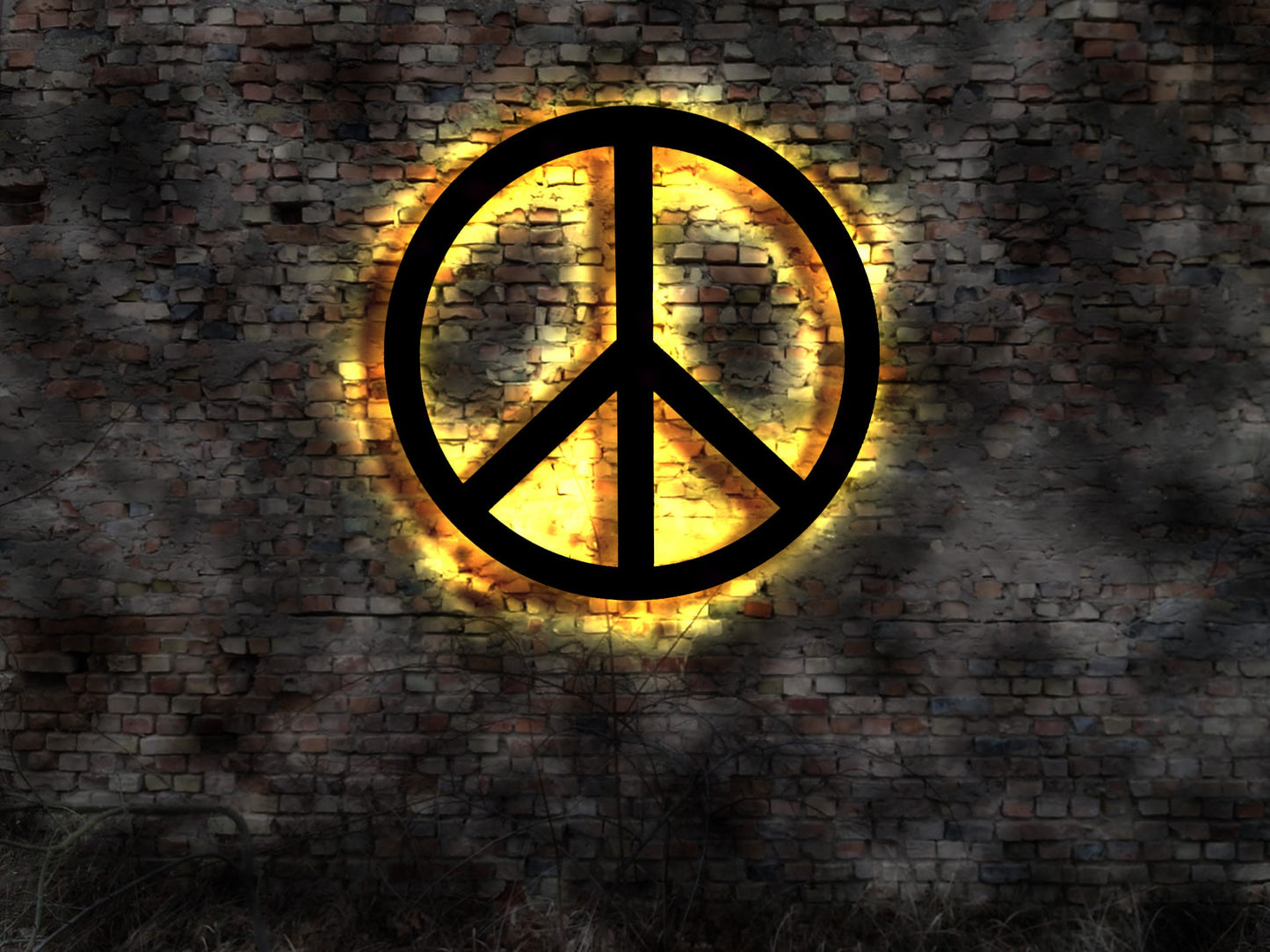 Peace Zeichen Symbol no Aufkleber Aufnäher Sticker Bild Wandbild Deko Tattoo Leuchtschild Buch Wandlampe LED Wandbild Neon sign pease