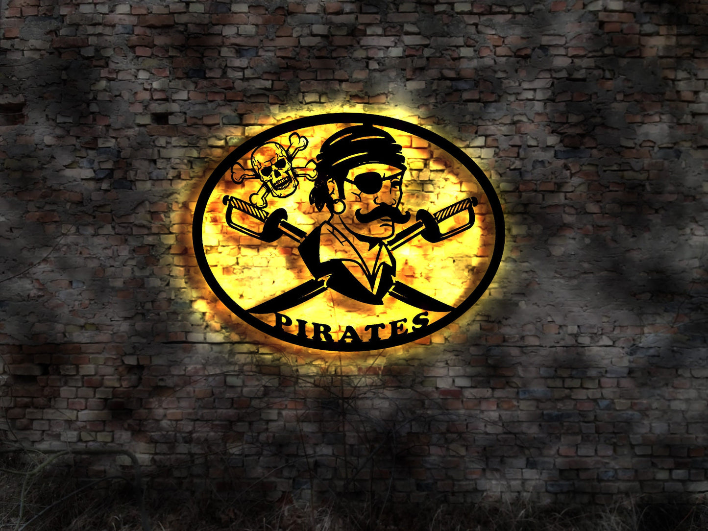 Piraten Bild Kostüm Schatztrue Piratenschiff Bühnendeko Deko Schmuck Augenklappe Neonreklame Leuchtschild Bardeko Bar Wandlampe Pirates