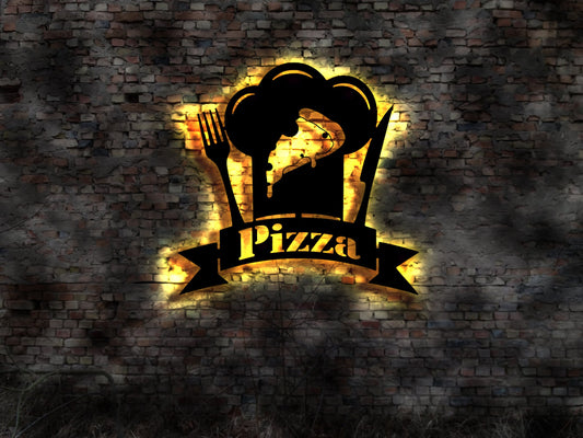 LED Wandbild aus Holz Burger Pizza Pizzeria Pizzaofen Pizzateller Steinofen Pizzableche Ofenschieber Pizzabäcker Rezepte Buch Pizzateig
