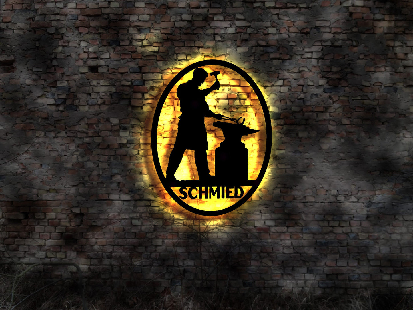 Schmied Handwerk Zunfzeichen Logo Neonreklame LED Wandbild Aufkleber Buch Wandtattoo Butterfly Leuchtreklame sign-shirt Fahne Leuchtschild