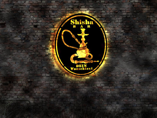 Shisha Bar LED Wandbild Deko Wasserpfeiffe Kiffen Bong Buch Canabis Öl Duft Tabak Buch Wanddeko Aufkleber Bild
