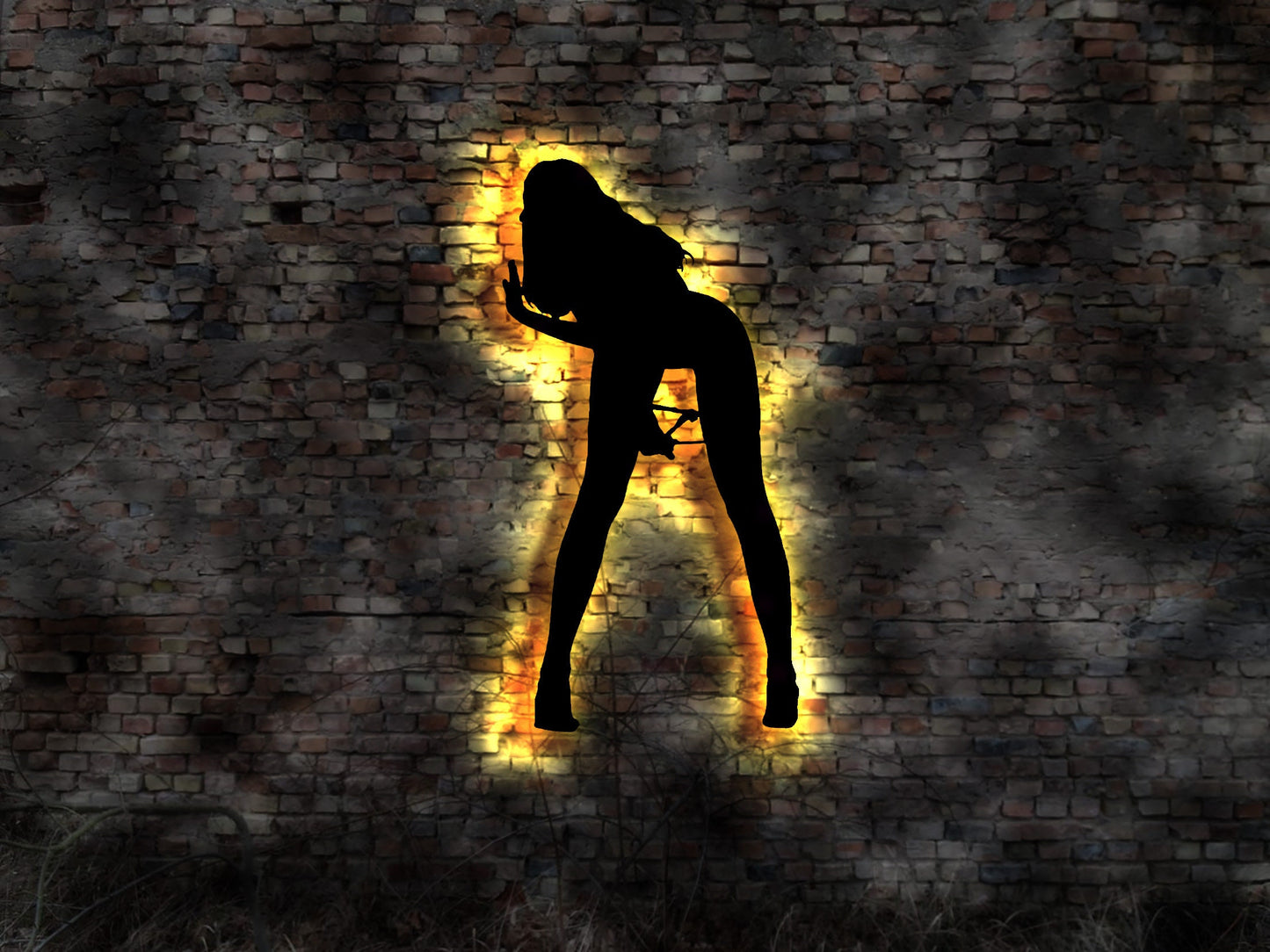 Bar Reklame Schild Table Dance schöne Frau woman girl Club Disco sign nacked Frau no neon sign UV Licht Deko Fahne Flagge Wandbild Wanddeko