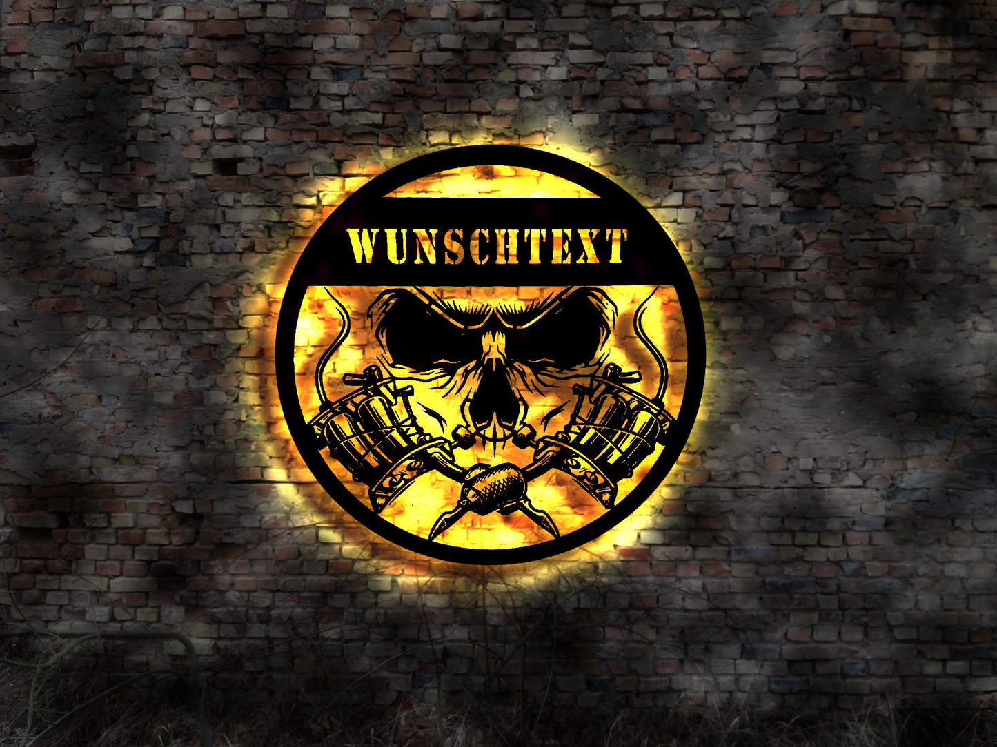 Led Wandbild Tätowiermaschine Tätowiernadeln Tattoo Studio Tätowierer no Neon sign Wandbild Deko no neon sign UV Licht Nadel stechen