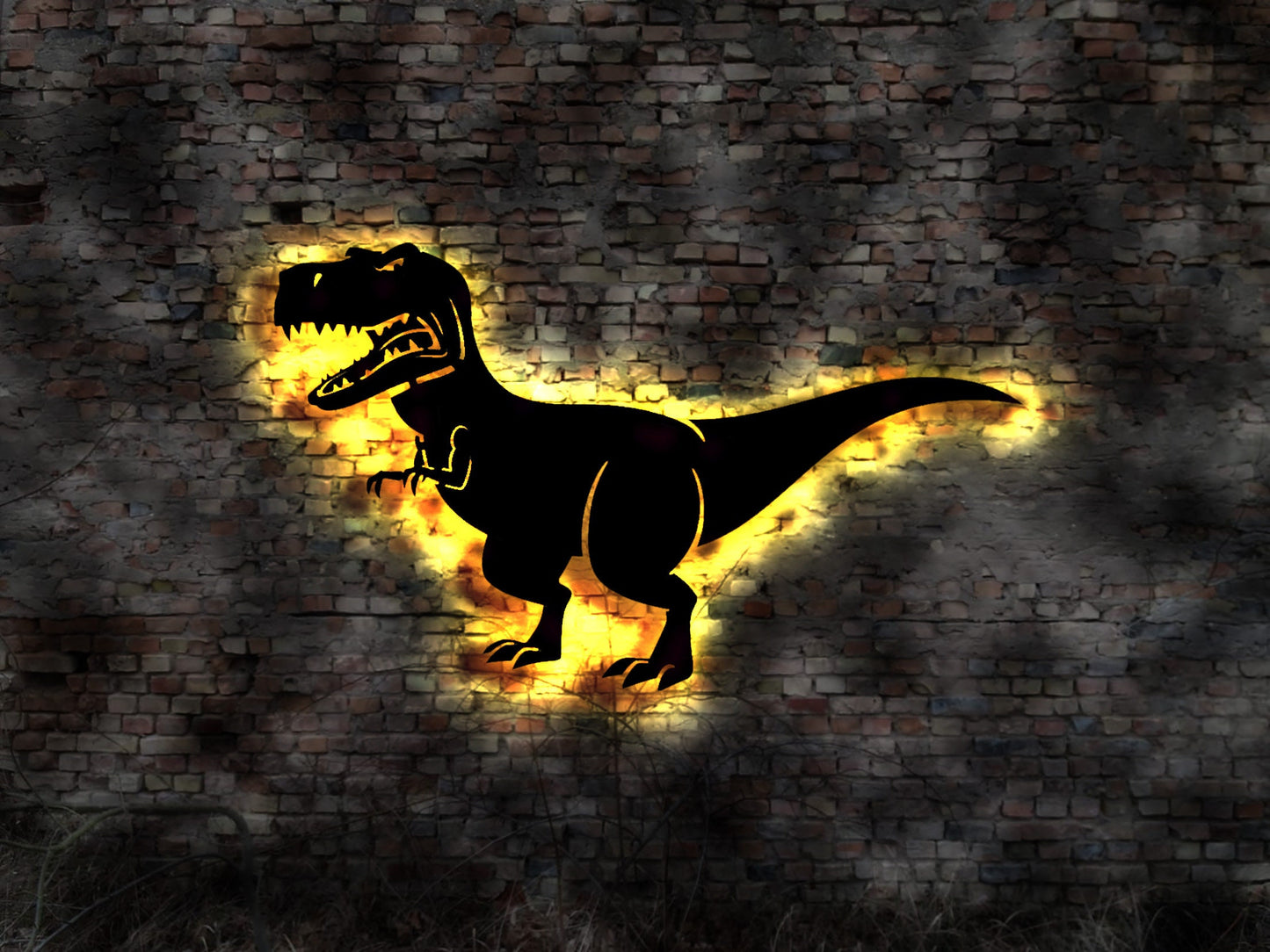 Saurier Tyrannosaurus T Rex t-Rex Dino Bild LED Wandbild Aufkleber Neonsign Dino Saurier Dinosaurier Urzeit Geschöpf Figur Skultur Spielzeug