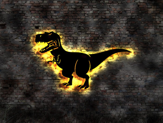 Saurier Tyrannosaurus T Rex t-Rex Dino Bild LED Wandbild Aufkleber Neonsign Dino Saurier Dinosaurier Urzeit Geschöpf Figur Skultur Spielzeug