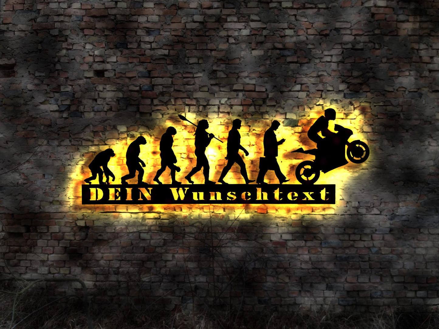 Biker Evolution Logo LED Club Aufnäher Sticker Leuchtreklame Wandtattoo Helm Racer Sticker Deko Leuchtreklame LED Motorradfahrer Motorrad