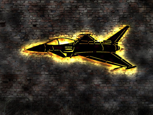 LED Wandbild Flugzeug Kampfjet Jet Kampfflugzeug Air Plane Fighter Modell Bild Kampfflieger Pilot Pilotenausbildung Bomber