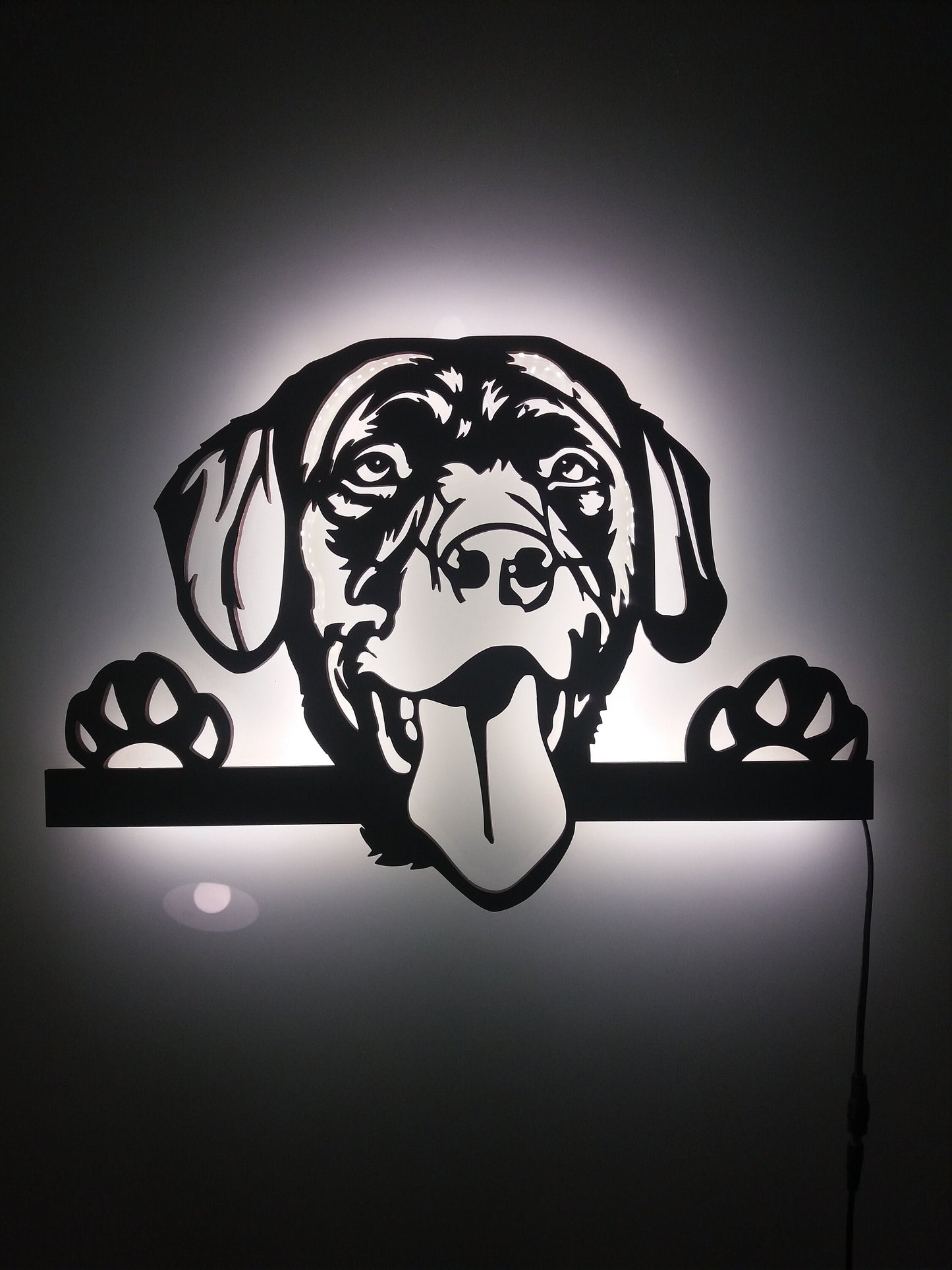 3D Hund Labrador Retriever Aufkleber Wandbild Leuchtschild LED Deko no Welpen Halsband Buch Rüde Zucht Bild Hundehütte