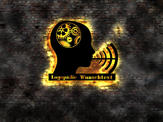 Logopäde Logopädie Leuchtschild Buchstabenkasten Ergotherapie Sprachförderung LED Wandbild Neon sign Werbung Leuchtschild Bardeko Logopäde