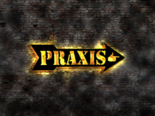 Praxis LED Leuchtschild Schild Deko Zeichen Bild Blechschild Praxisschild Deko Buch Neonreklame Werbung Leuchtschild Bardeko Artzpraxis