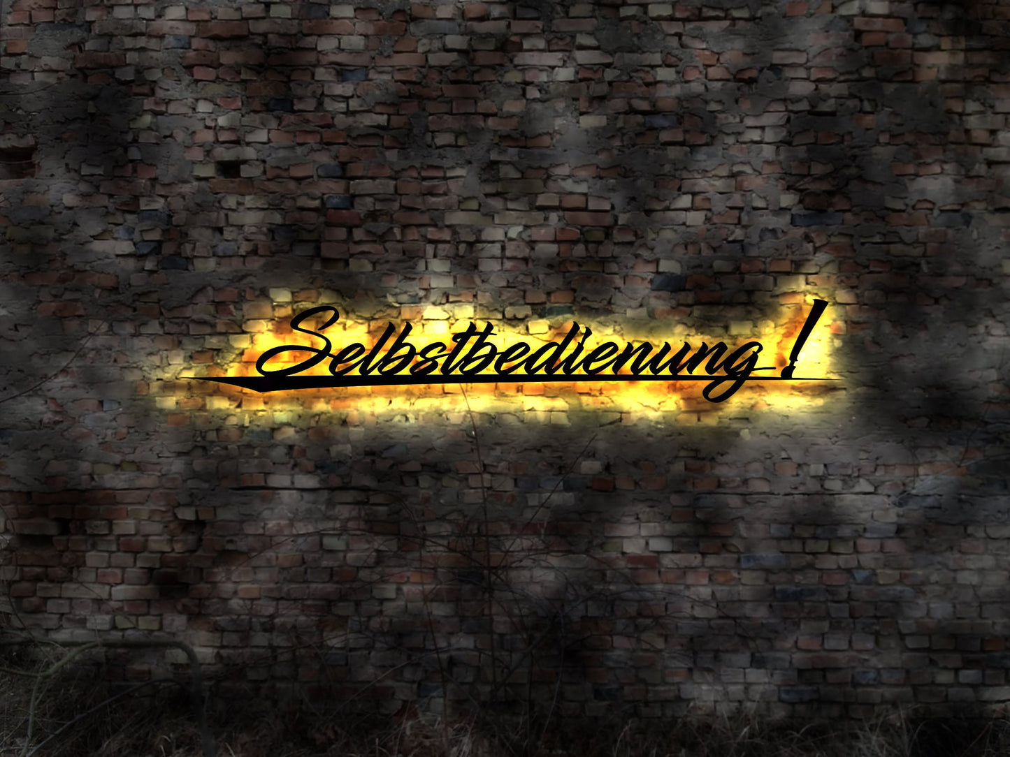Selbstbedienung Schild Leuchtschild LED no Blechschild Holzschild Neonreklame