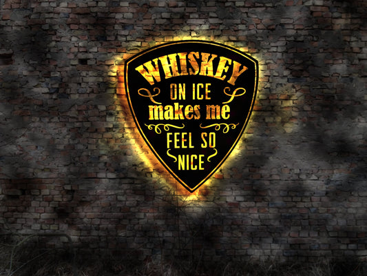 Leuchtreklame Whiskey no Gläser Irish drink bottle Fass Bar Tresen Holzfass Whyskeyfass Sammlung Bottles Collection Whiski sign Schild