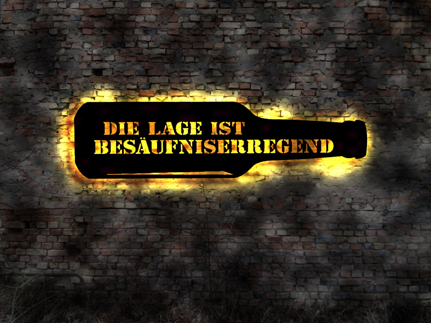 Die Lage ist besäufniserregend Tresen Saufen Schild no Blechschild sign Saufgelage Sauferei Alkoholvergiftung Biertrinker Braumeister