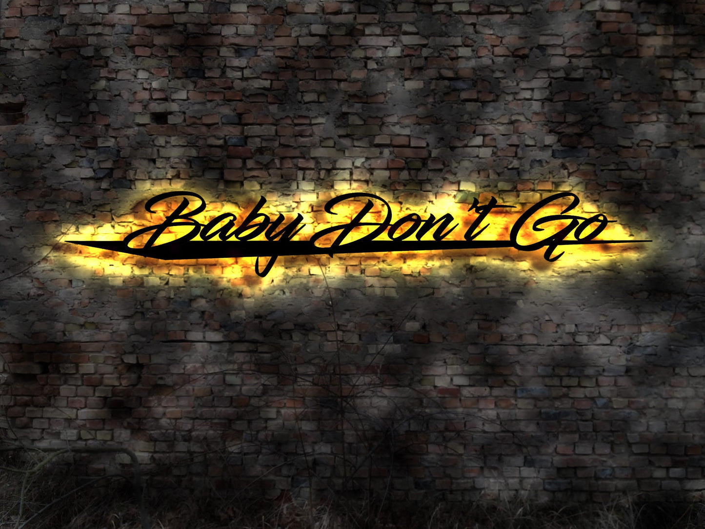 Baby Don't dont go Schild no Blechschild Neon sign LED Metallschild Holzschild Aufkleber Nachtlicht Küche Herzchen
