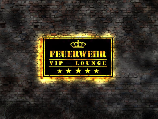 LED Skyline Freiwillige Feuerwehr Schlauch Feuerwehrhelm FFW 112 Neonreklame Schild Aufkleber Feuerwehrauto Löschfahrzeug   VIP Lounge