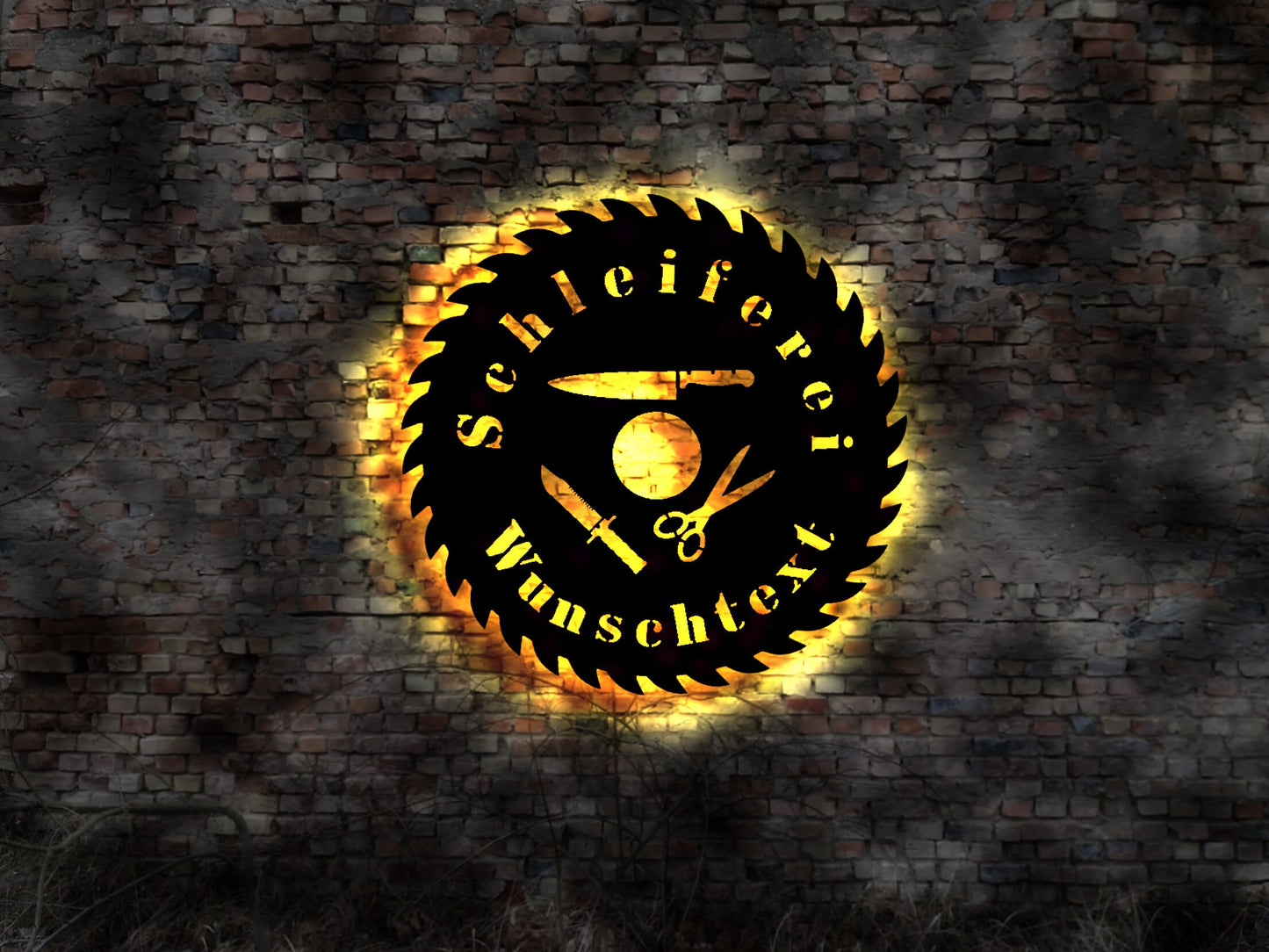 LED Schild Schleiferei Schleifstein Schleifdienst Schleifservice Buch Schleifer sign Werkzeugschleifer Werkzeug Schleiferei Meister