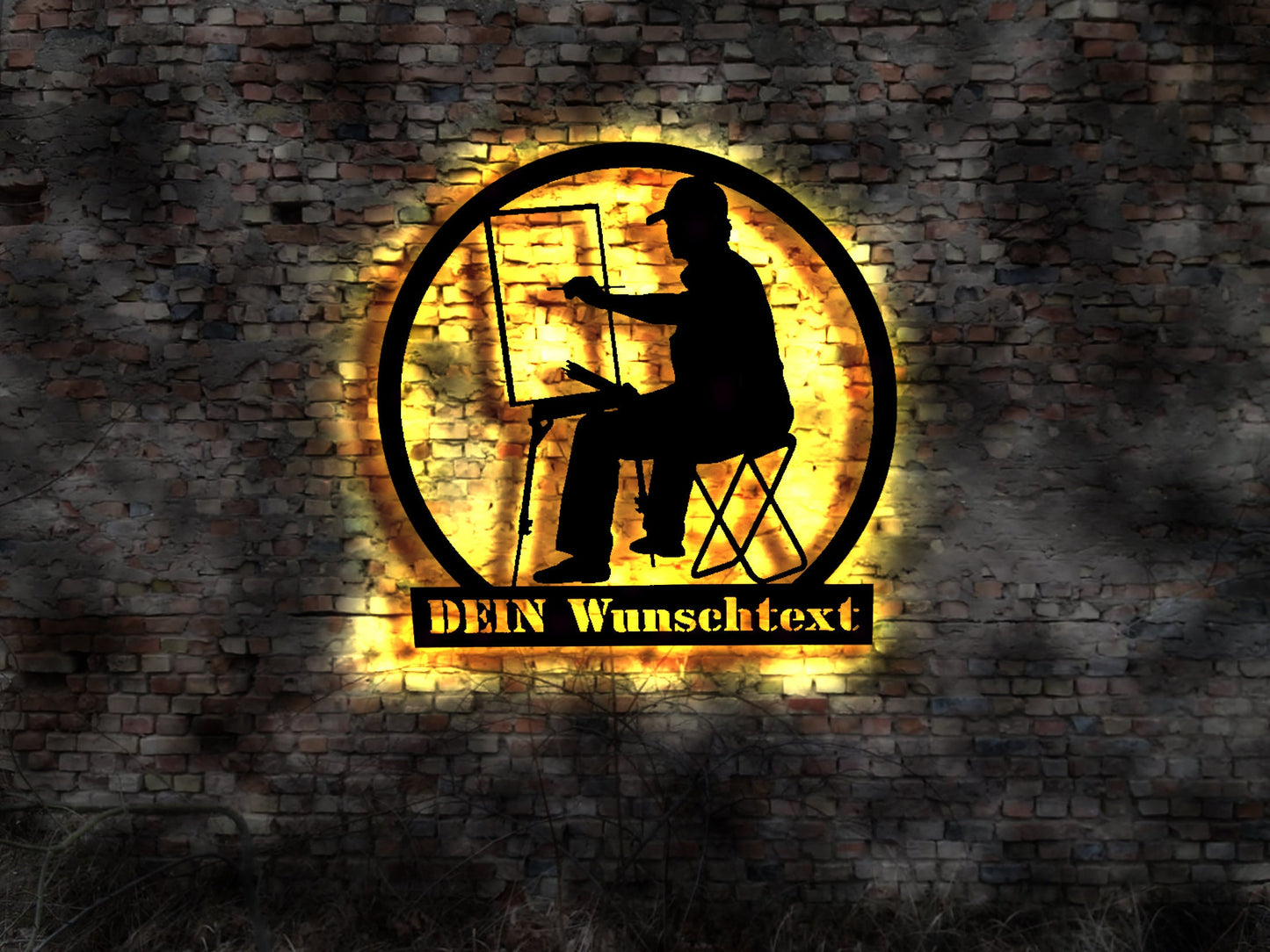 Leuchtreklame LED Schild Künstler Maler Zeichner  Bild Motiv malen zeichnen Personen Gesichter Landschaftsmaler Ölgemälde Zeichnungen sign