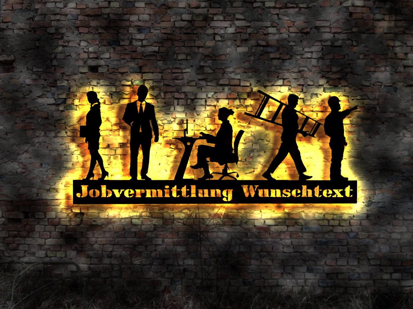 LED Schild Jobvermittlung Vermittler Arbeitsvermittlung  Firmenschild Neonreklame Job Vermittlung  vermitteln