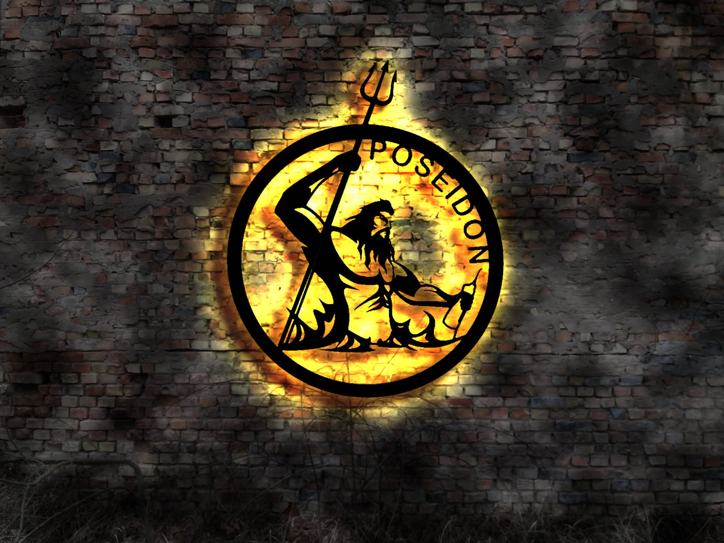 LED Schild Griechischer Gott Götter Neonreklame Griechenland Restaurant Wanddeko Wandbehang Skulptur Figur