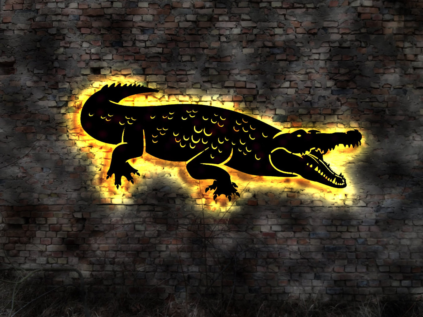 LED Wandbild Leuchtschild Krokodil Neon sign Leuchtreklame Schild  no Aufkleber Sticker Wandbild