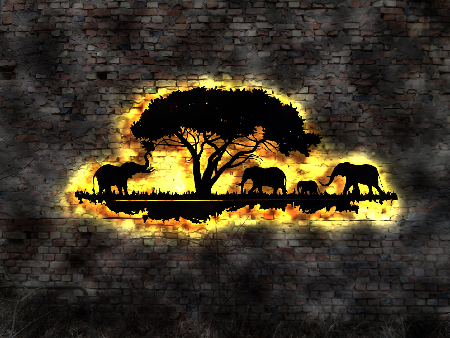 Afrika Tiere Wandbild Holz Stadt AK Karte Map Stadtplan Wandsticker Leuchtbild Neonreklame Wandtattoo Reiseführer Silhouette
