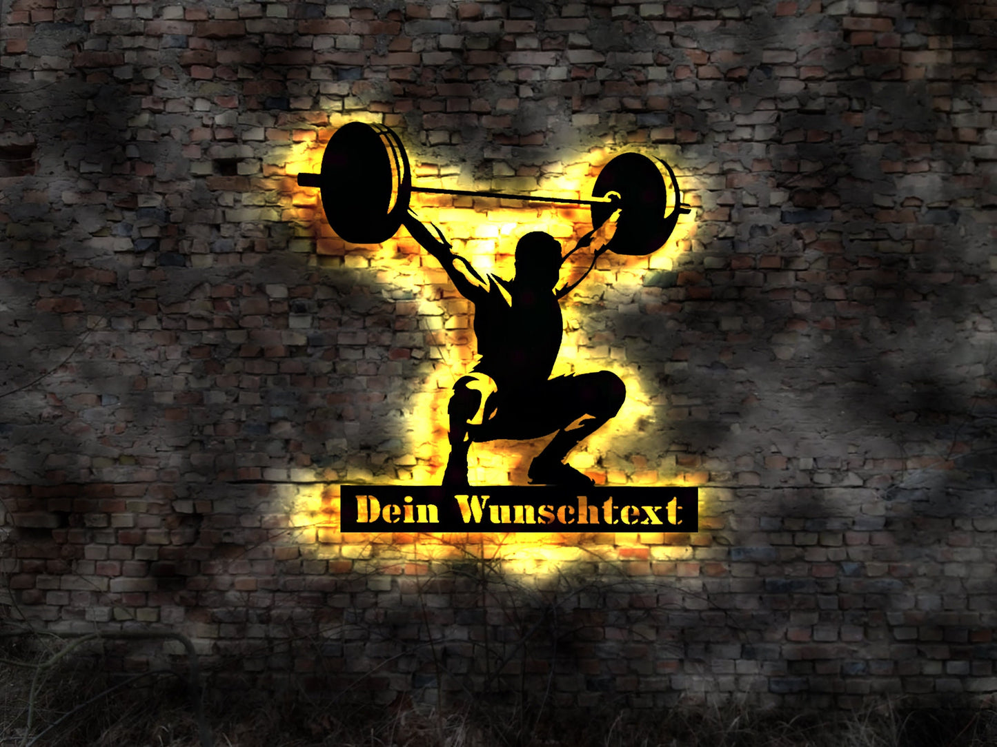 LED Wandbild Gewichtheber Langhantel Gewichte Gürtel Gewichthebergürtel Bandage Bodybuilding Trainingsgürtel Kurzhahnteln Hantelbank