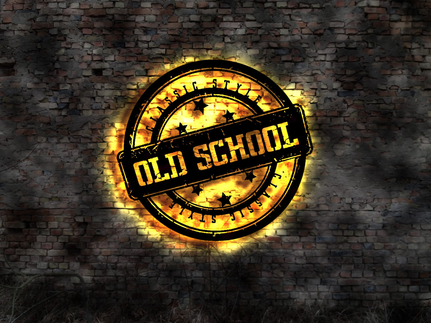 Vintage sign no neon Leuchtreklame Laden Old School Flomarkt Trödel Trödelhalle Deko Schild Aufkleber Wandtattoo Wandsticker Flohmarkt