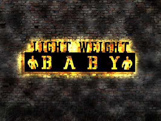 Light Weight Baby Leuchtschild Schild Limited  Aufkleber Sticker sign Tattoo Aufnäher Fahne Aufsteller No Pain no Gain Dekoration