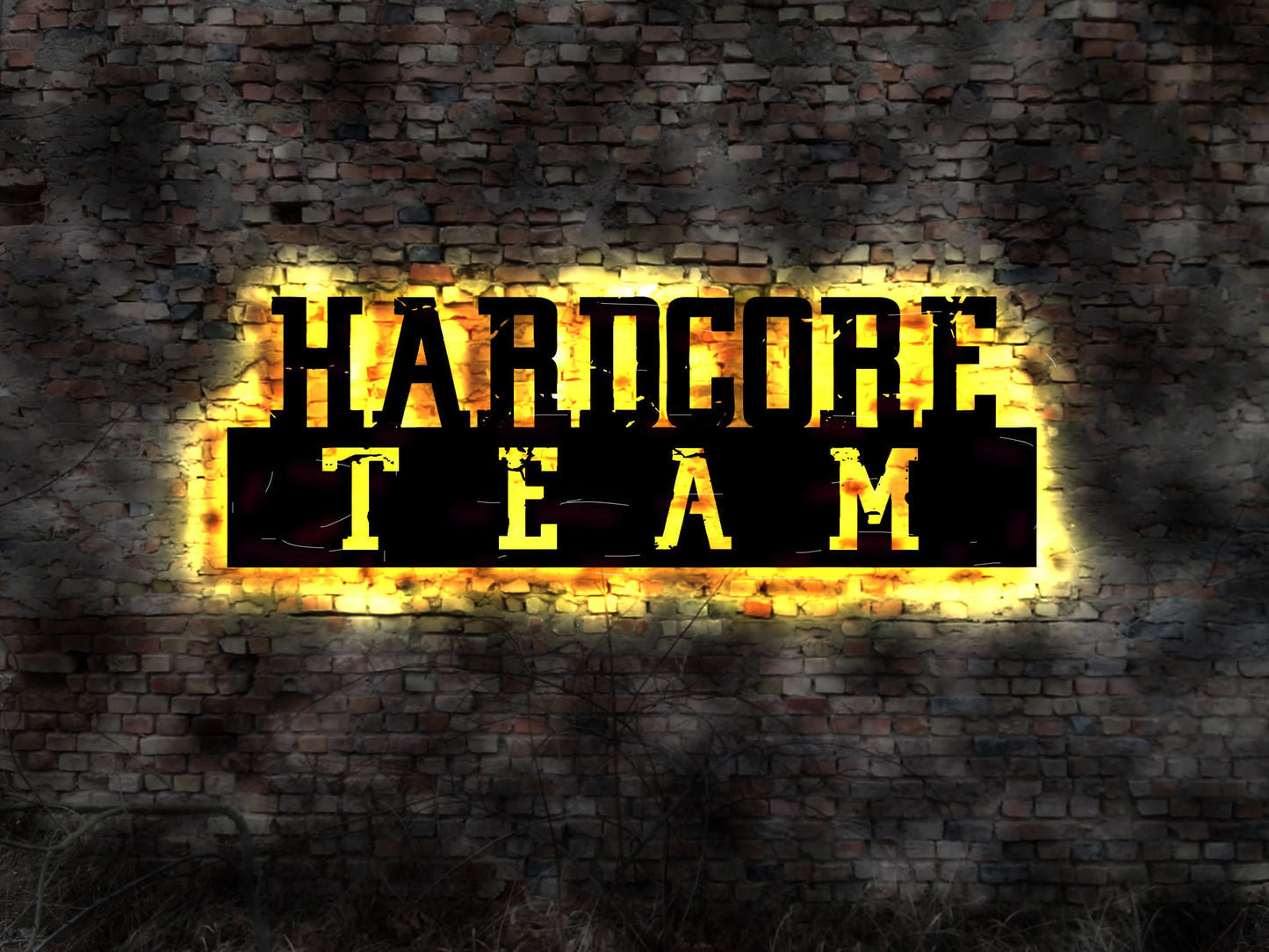 LED Wandbild Aufnäher Fahne Aufsteller Hardcore Team Core Sammlung Emblem Aufkleber Sammlung Vinyl