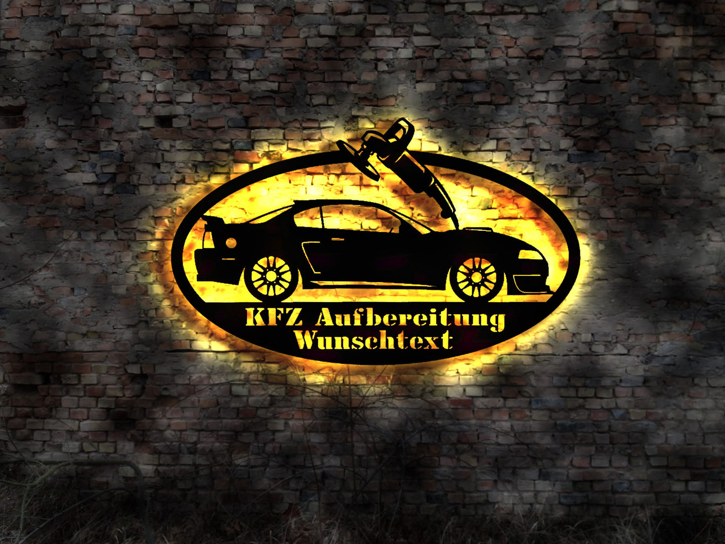 KFZ Aufbereitung Polieren Aufbereiter Firma Blechschild Bürostuhl Wandtattoo Blechschild Leuchtschild Wandsticker Leuchtbild Schild