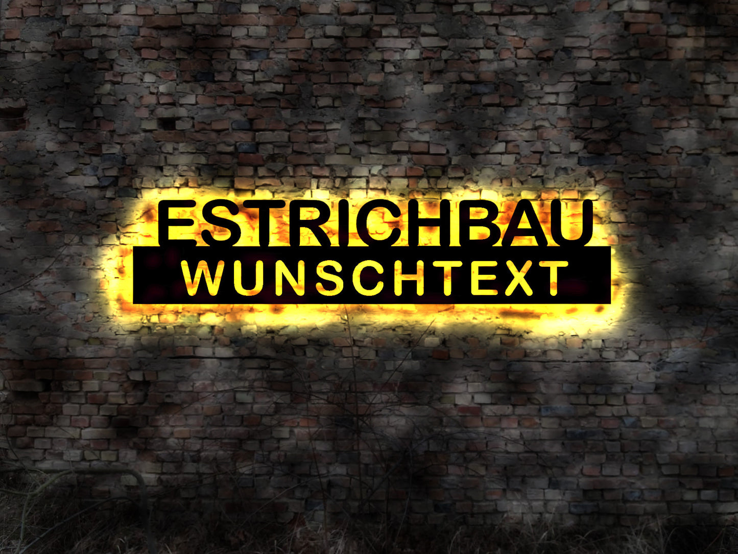 LED Wandbild Leuchtschild Estrich Estrichbau Estrichmaschine Firmenlogo Firmenschild custom  Estrichbauer Bauarbeiter Arbeiter Fließestrich