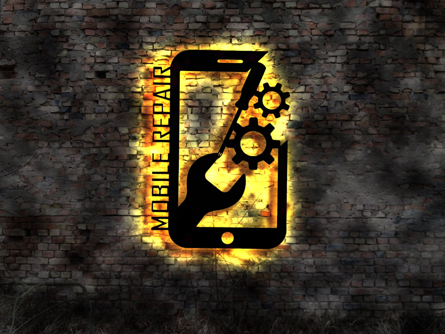 LED Schild Handy Leuchtreklame Smartphone Reparatur Laden sign Geschäft Deko Telefon Werkzeug Reklameschild no Emailschild Blechschild