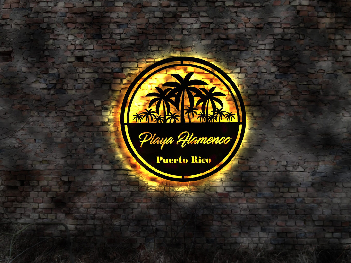 3D LED Deko Playa Flamenco Puetro Rico Reiseführer Wandtattoo Skyline Aufkleber Buch Island Silhouette Insel Urlaub buchen Reise