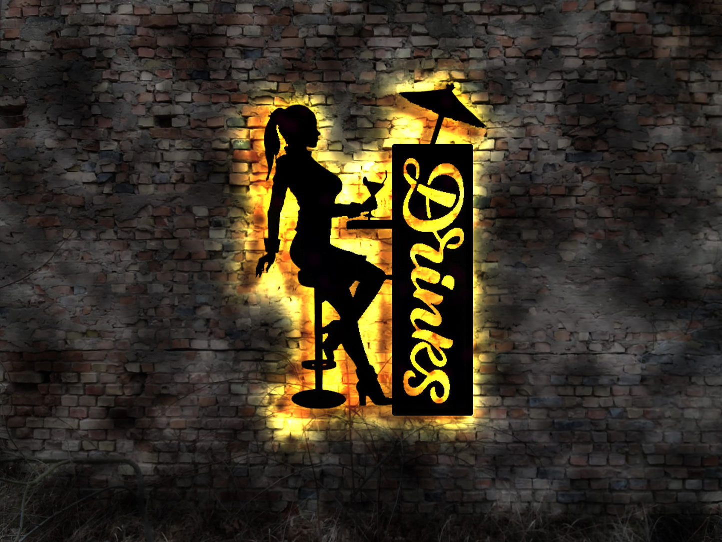 Drinks Cocktails Barschild Leuchtschild Reklame no Neon sign Neonreklame Tattoo Blechschild Leuchtschild Bardeko Barschild Barbeleuchtung