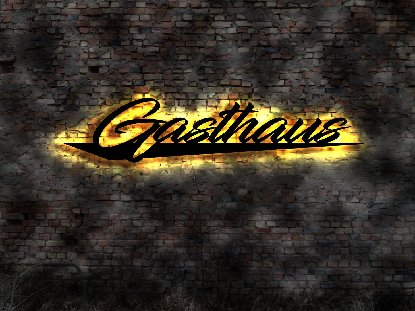 Gaststube Gasthaus Gaststätte Restaurant Hotel Pension Brauer Buch no Neonreklame Leuchtschild Emailschild Schild altes Reklame Neon sign