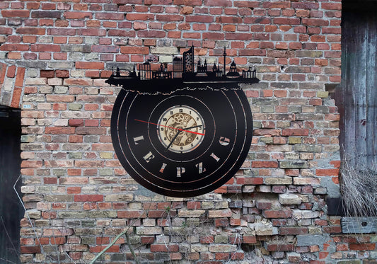 Leipzig Wanduhr Uhr 3D LED Deko Skyline  Holz Silhouette Wandtattoo Aufkleber Sticker  Wandbehang Kuckucksuhr Armbanduhren Laden Store