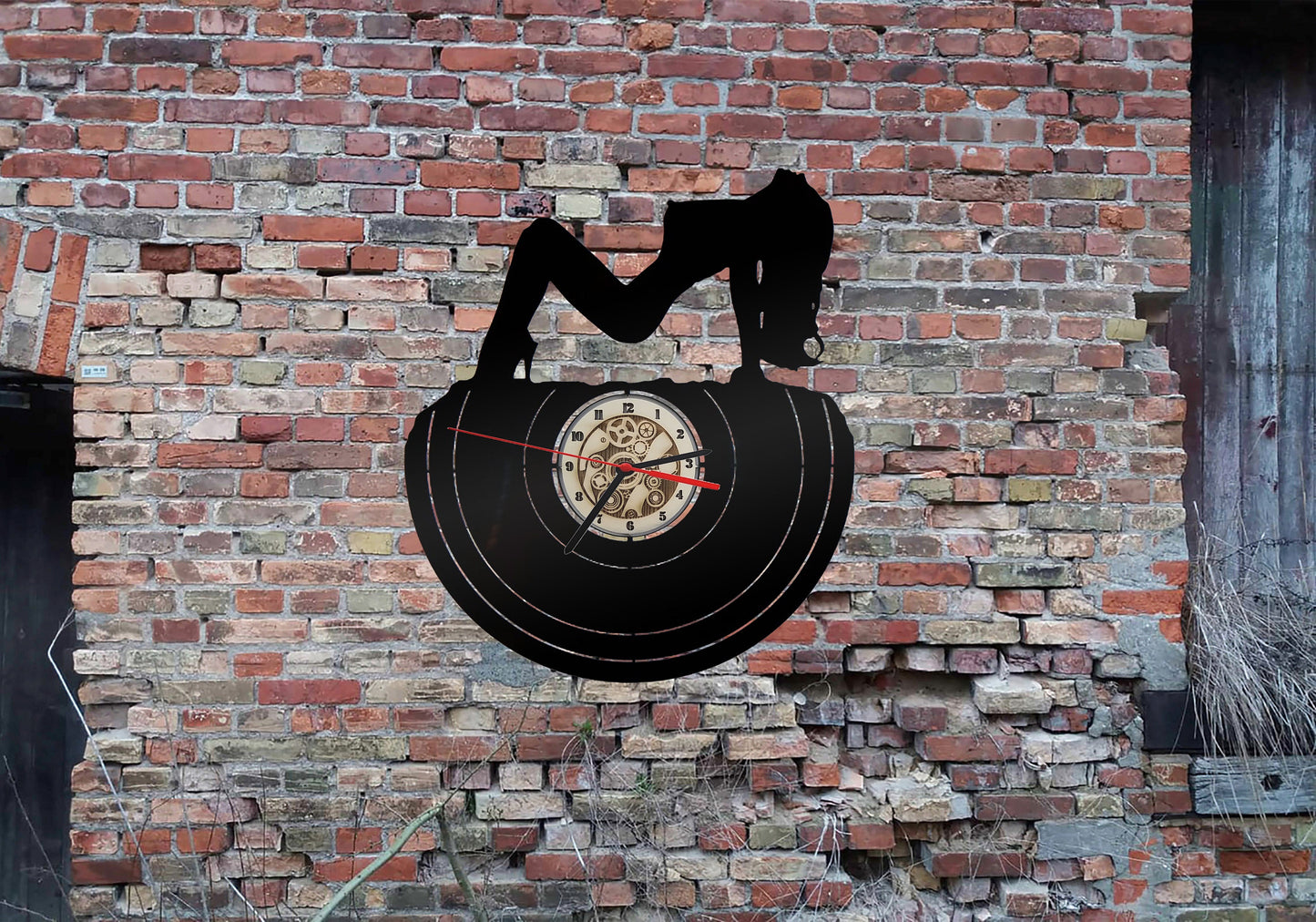 Table Dance Hot Girl Bar Deco sign Schild Wanduhr Uhr Holzuhr Uhren Ziffernblatt 3D Effekt Wandbild erotische Wand sculptur Eblem Logo