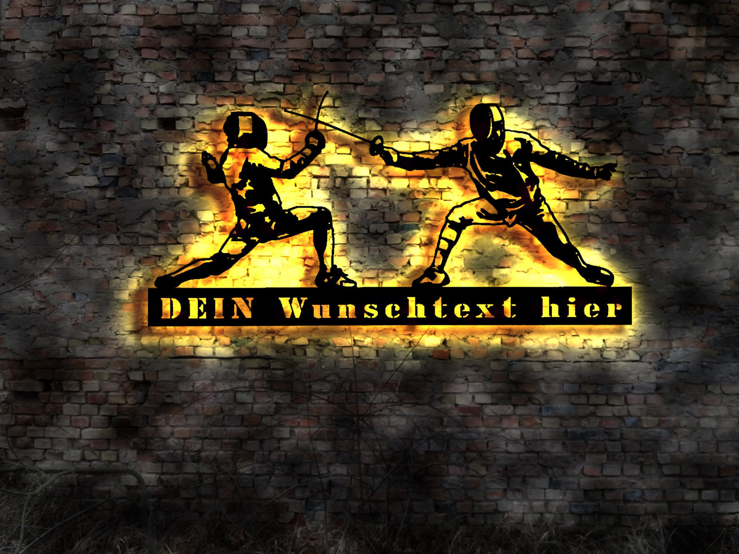 LED Wandbild F Kampfsport Kampfsportler Fechten