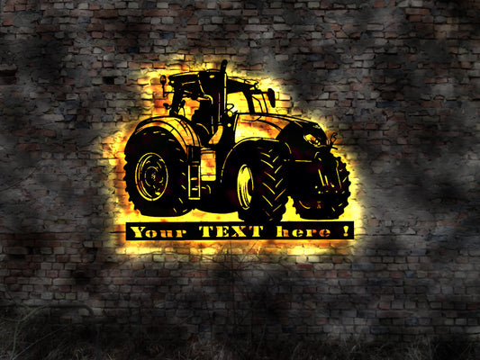 LED Wandbild Deko Traktor