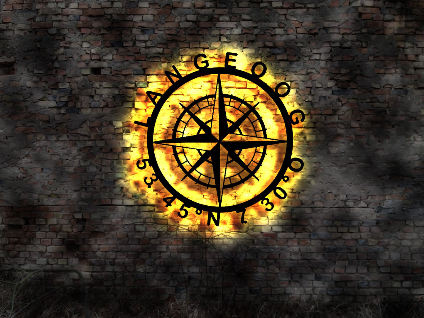 Skyline Langeoog   Holz Stadt AK Karte Map Wandsticker Leuchtbild Neonreklame