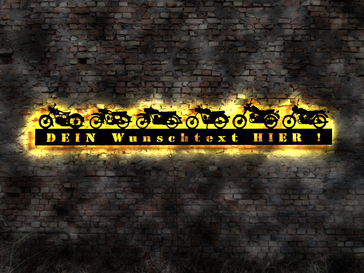 LED Wandbild DDR Motorrad Bike Ossi