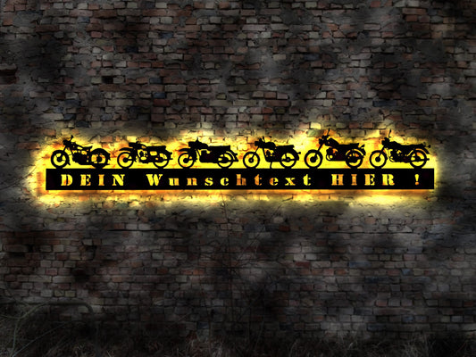 LED Wandbild DDR Motorrad Bike Ossi