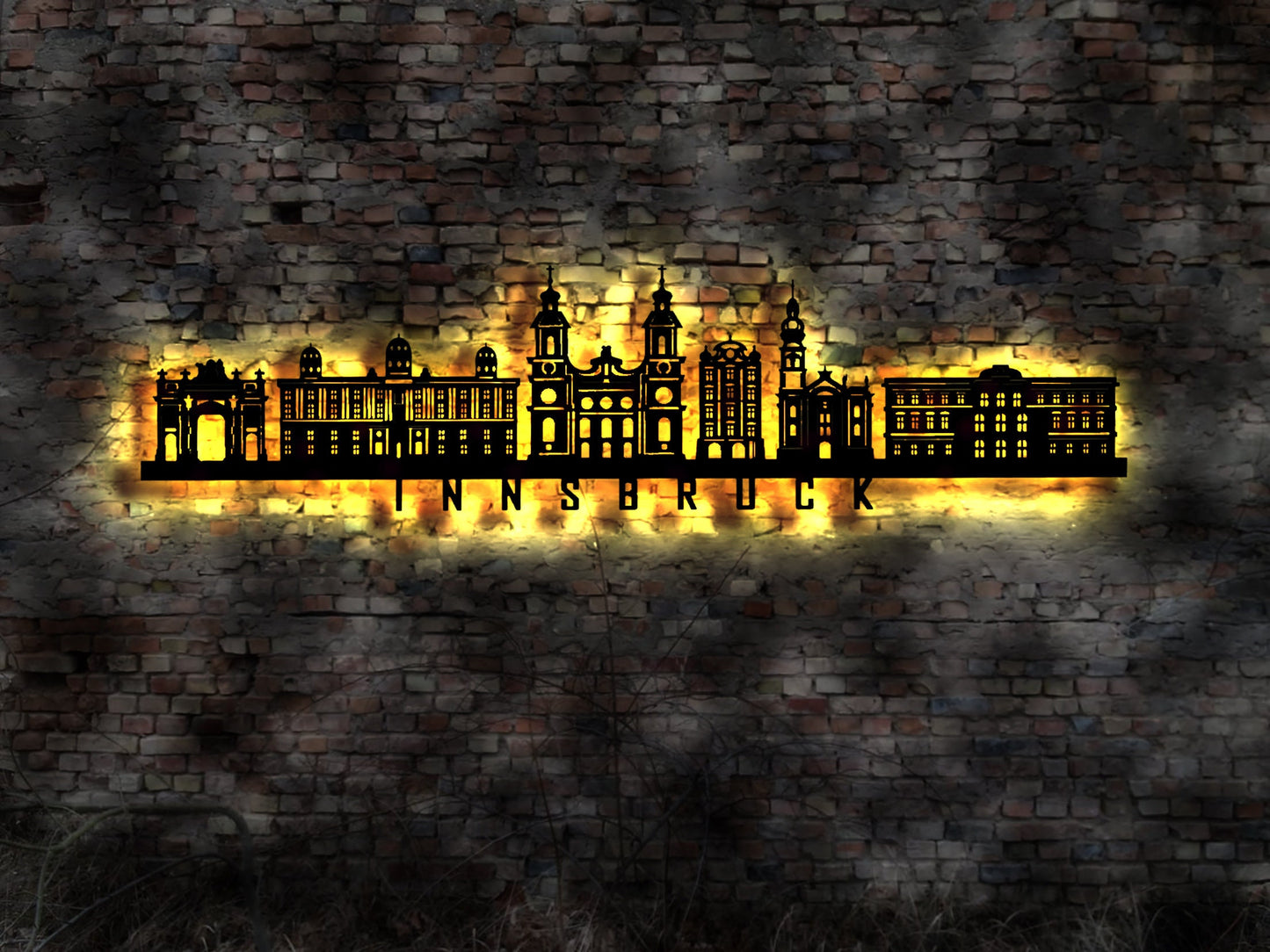 3D LED Bild Skyline Silhouette Innsbruck Österreich