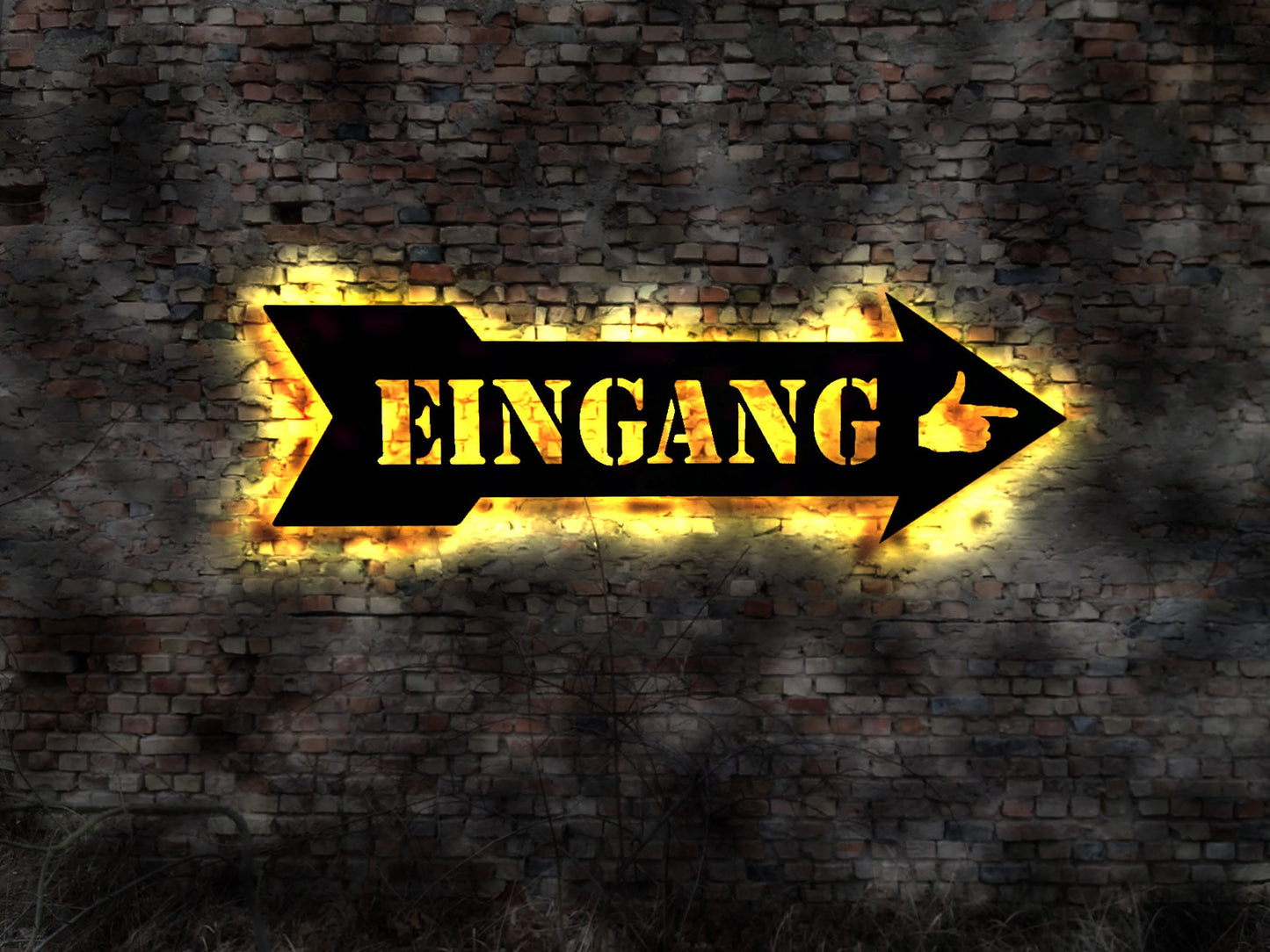 Eingang Dekoschild Pfeil Ausgang Nostalgie no Blechschild Emailschild LED beleuchtet Aufkleber