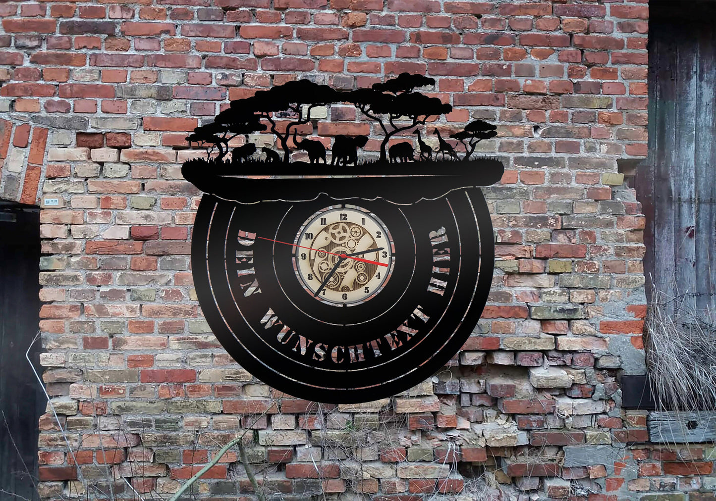 Africa Afrika Savanne Wüste Kenia Urlaub Wanduhr Uhr Holzuhr Uhren Ziffernblatt Clock Holz Armbanduhr