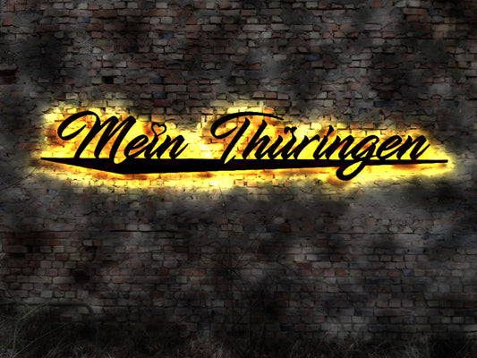 Skyline Bundesland Mein Thüringen LED Wandbild Holz Stadt AK Karte Stadtplan Wandsticker Dresden  Wandtattoo Reiseführer Silhouette